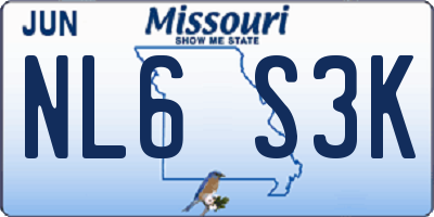 MO license plate NL6S3K