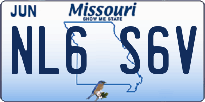 MO license plate NL6S6V