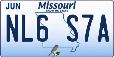 MO license plate NL6S7A