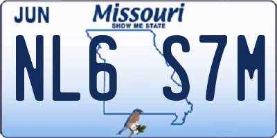 MO license plate NL6S7M