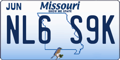 MO license plate NL6S9K