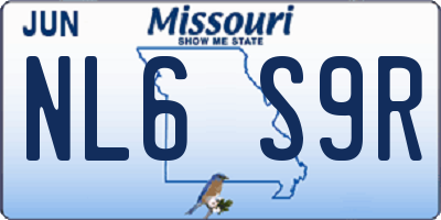 MO license plate NL6S9R