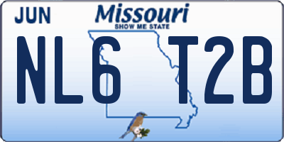 MO license plate NL6T2B