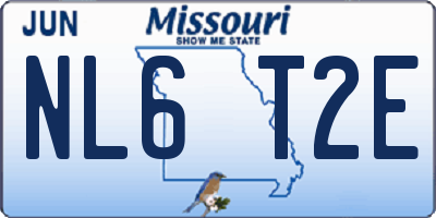 MO license plate NL6T2E