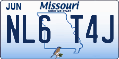 MO license plate NL6T4J