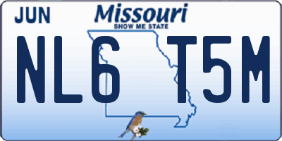 MO license plate NL6T5M