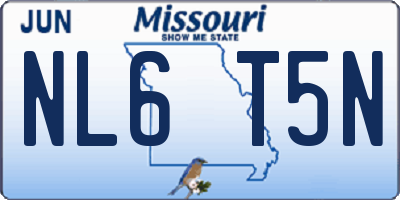 MO license plate NL6T5N