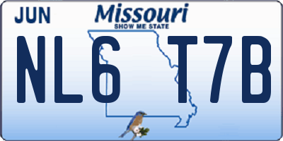 MO license plate NL6T7B