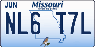 MO license plate NL6T7L