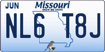 MO license plate NL6T8J