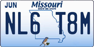 MO license plate NL6T8M