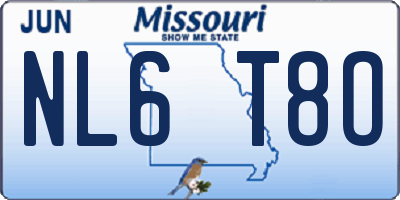 MO license plate NL6T8O