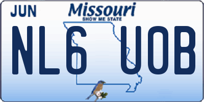 MO license plate NL6U0B
