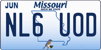 MO license plate NL6U0D