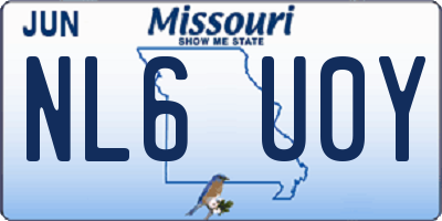 MO license plate NL6U0Y