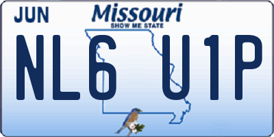 MO license plate NL6U1P