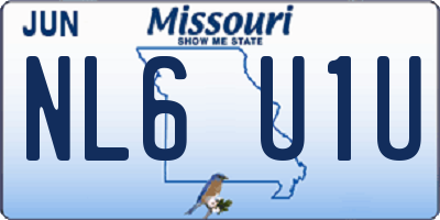 MO license plate NL6U1U