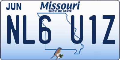 MO license plate NL6U1Z