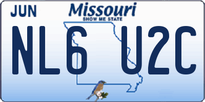 MO license plate NL6U2C