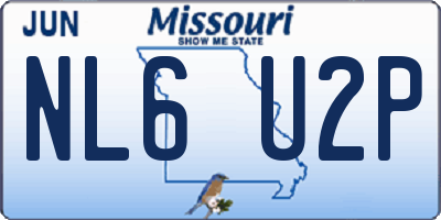 MO license plate NL6U2P
