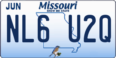 MO license plate NL6U2Q