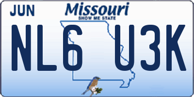 MO license plate NL6U3K