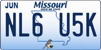 MO license plate NL6U5K