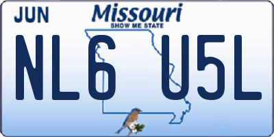 MO license plate NL6U5L