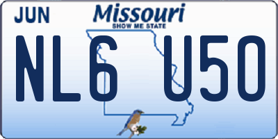 MO license plate NL6U5O