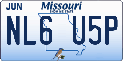 MO license plate NL6U5P