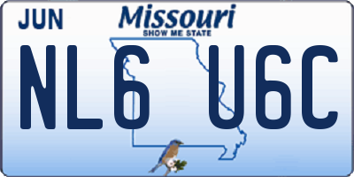 MO license plate NL6U6C