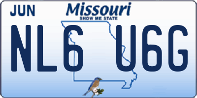 MO license plate NL6U6G