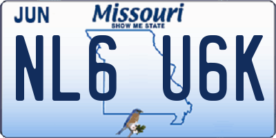 MO license plate NL6U6K