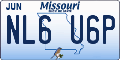 MO license plate NL6U6P