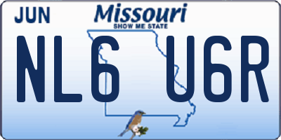 MO license plate NL6U6R