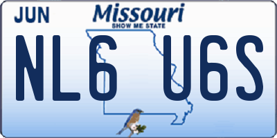 MO license plate NL6U6S