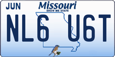 MO license plate NL6U6T