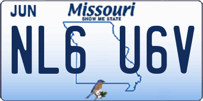 MO license plate NL6U6V