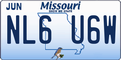 MO license plate NL6U6W