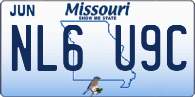 MO license plate NL6U9C