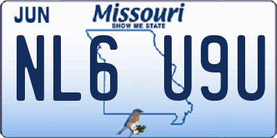 MO license plate NL6U9U