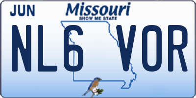 MO license plate NL6V0R