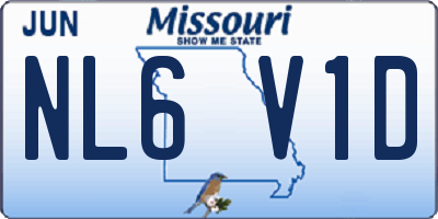 MO license plate NL6V1D