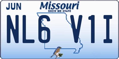MO license plate NL6V1I