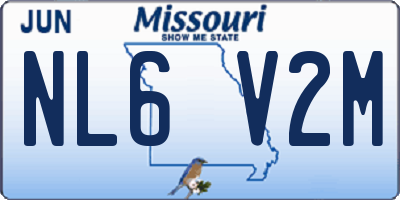 MO license plate NL6V2M