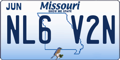 MO license plate NL6V2N