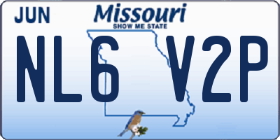 MO license plate NL6V2P