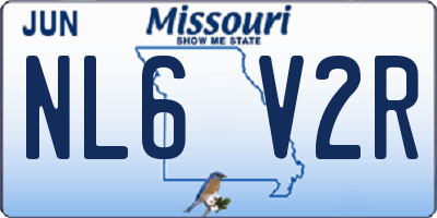 MO license plate NL6V2R