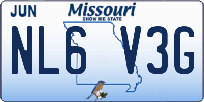 MO license plate NL6V3G