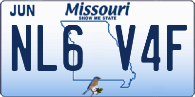 MO license plate NL6V4F